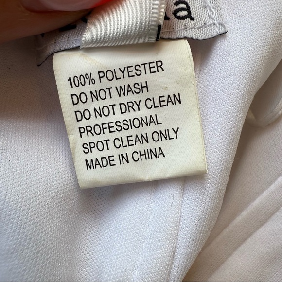 VIENNA White Iridescent Beaded Evening Cocktail Formal Mini Party Dress … - Picture 14 of 14